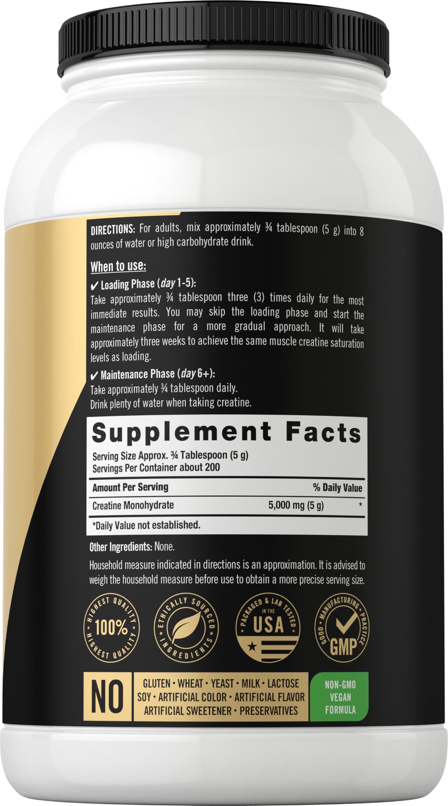 Carlyle Creatine Monohydrate Powder 5000mg | 200 Servings | Unflavored — Amazon image 2