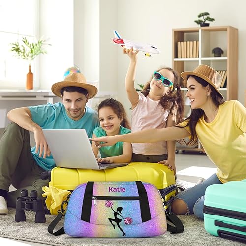 Miniatura 7 de Bolsa de baile personalizada para niñas, bolsa de lona deportiva personalizada, bolsas de fin de semana, bolsa de viaje con purpurina de acuarela,