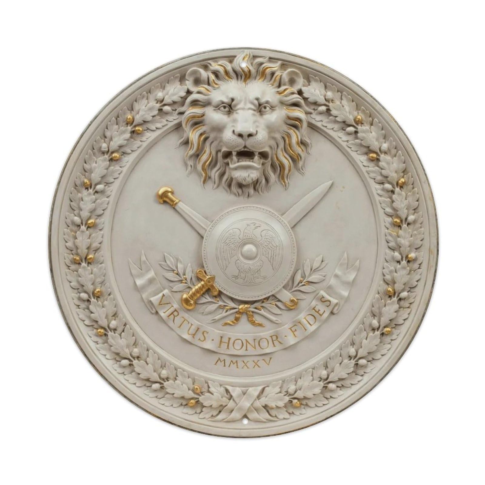 Dragon Head 3D Marble Sun Symbol Round Metal Tin Sign Plaque