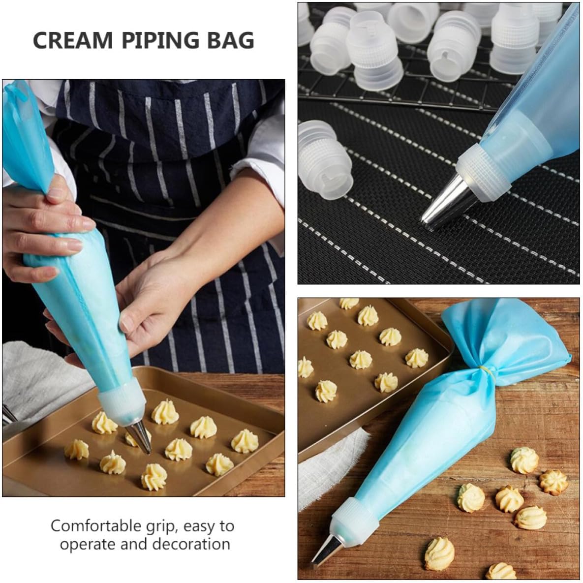 Ciieeo Cake Decorating Kit 5 Eva and Pp Pastry Piping Bags for Easy Decoration and Operation, for Home Baking and Professional Bakery Supplies
