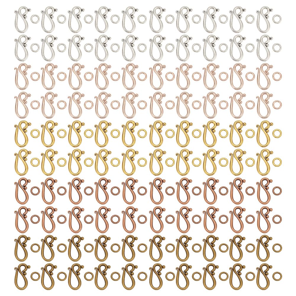 Fermoirs de fermeture pour bracelets et colliers, anneaux en forme de S métal tibétain DIY