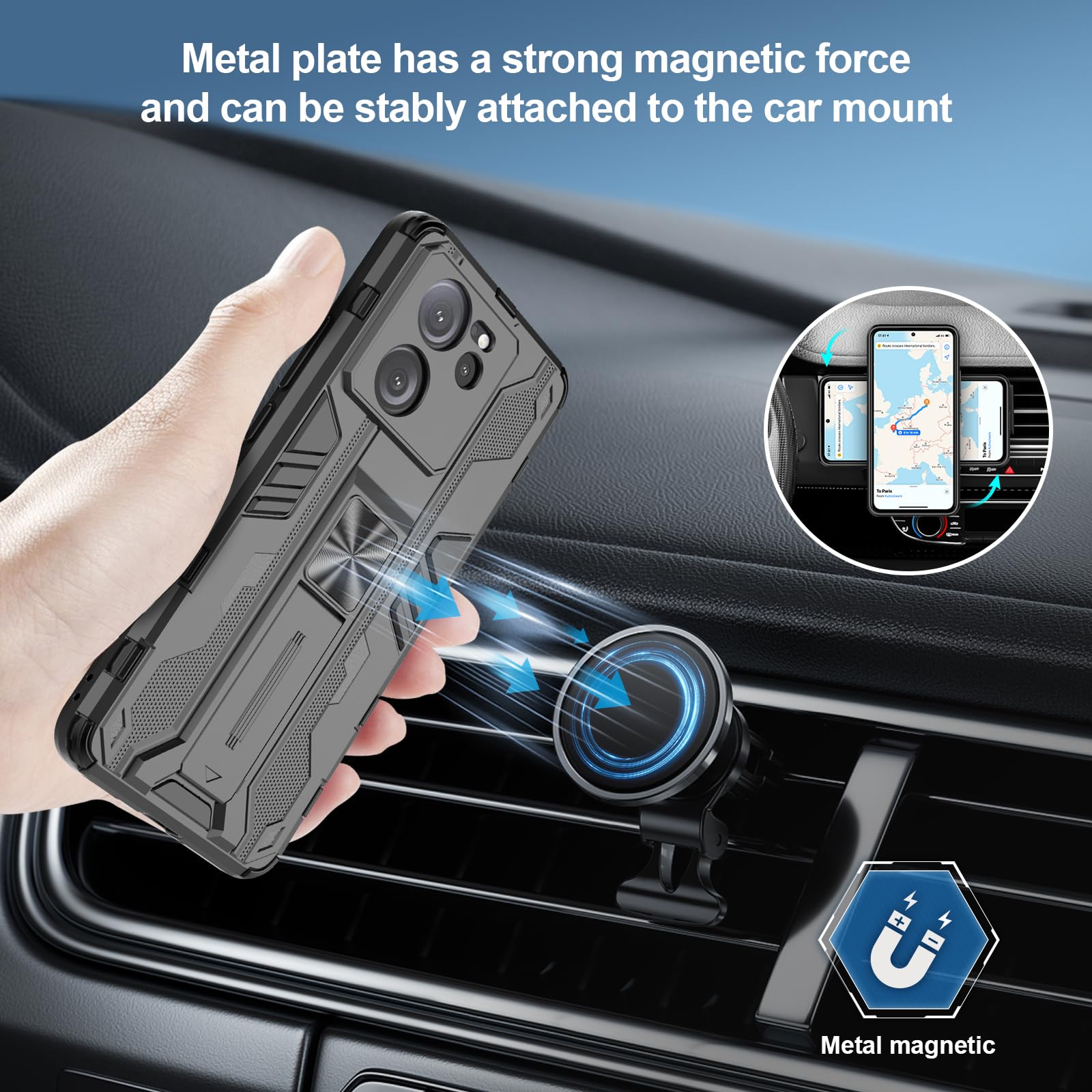 Funda para Xiaomi Redmi Note 15 Pro 5G, Carcasa Antigolpes con Soporte anular metálico, Case Protectora de Grado Militar, Azul — view 615