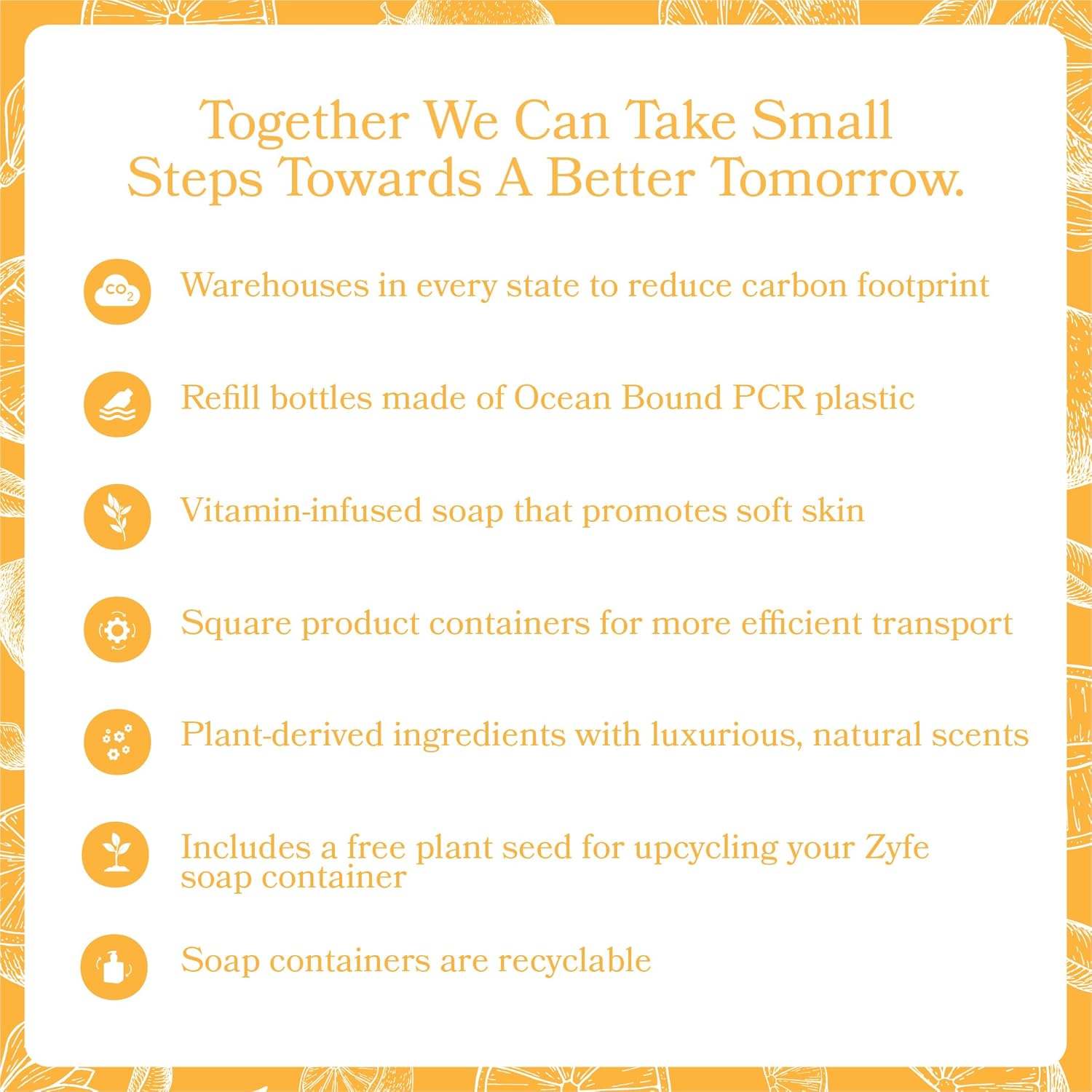 Foaming Hand Soap Refills, Half Gallon Hand Soap Foam Refill with Essential Oil Fragrance in Recycled Bottle, Citrus Handwash Refil Biodegradable+