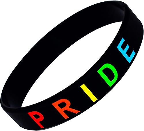 Dynec Pride Pulsera, Pulseras de silicona, Soporte LGBTQ, Color Arco Iris (1, 2, 5 y 10 Paquetes disponibles)