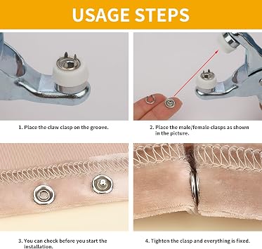 400Pcs Snap Button Fastener Kit, 5-Claw Metal Press Stud Set with Pliers | Includes Hollow and Solid Prong Styles for Fabric Repairs, Leather Crafts and Diy Projects, Installs Cleanly without Sewing