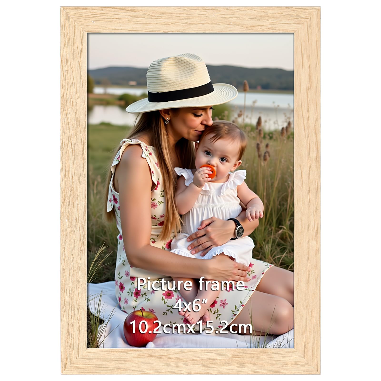 Ditwis Photo Frame 6x4 Wood Colour, Modern Natural Picture Frame for Living Room, Bedroom and Office, Wall or Desk Display โ image 1