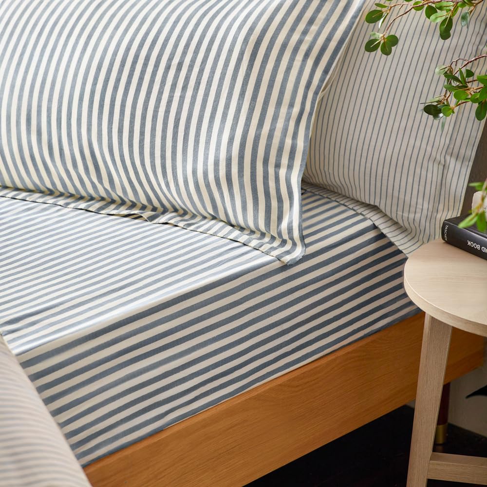 Yard Hebden Stripe 100% Cotton Fitted Sheets Or Pillowcases