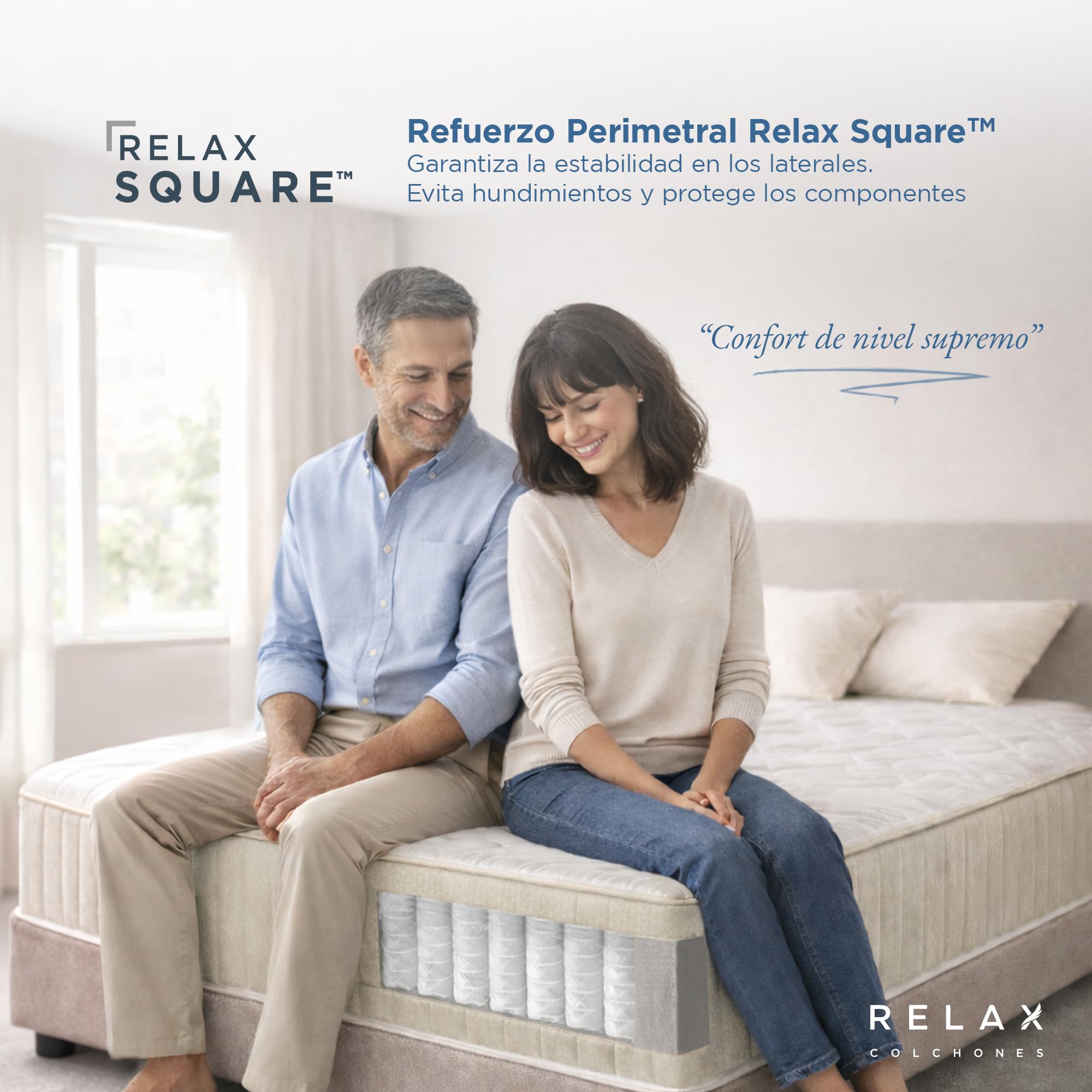 RELAX Colchones 150 x 190 | Colchón Muelles Ensacados Doble Cara 150x190 + Viscogel | Firmeza Alta | Altura 28cm| Transpirable y Viscoelástico con Memoria | Fabricado en España | ELARA Supreme 150x190