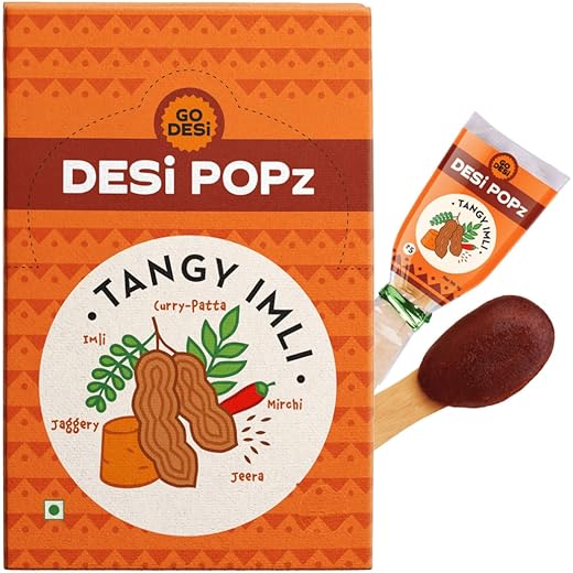 GO DESi Popz Imli Pop, 40 Pieces, Imli Candy, Tamarind & Jaggery Candy, Tangy, Lollipop, Digestive, 320 g