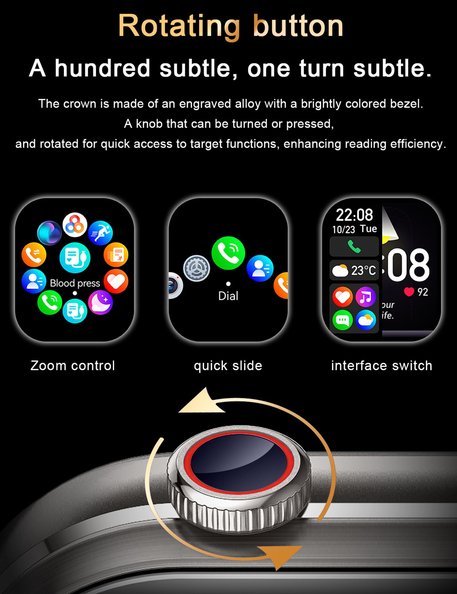 ZJX Reloj inteligente con auriculares