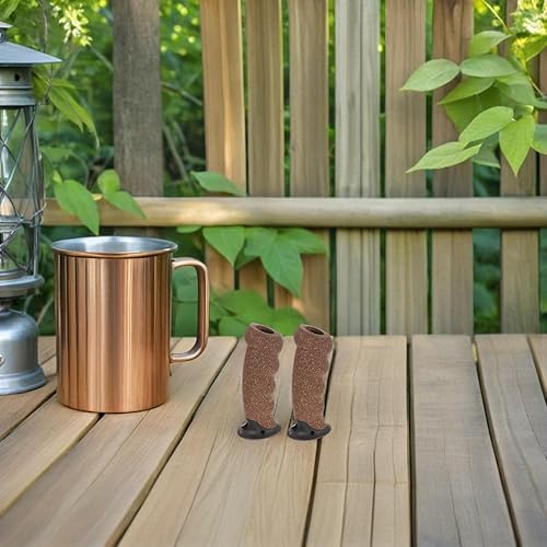 Miniatura 3 de Kisangel Mango de bastón de senderismo, mango de bastón de madera, mango de bastón de esquí, mango de repuesto para bastón de mano, almohadillas de