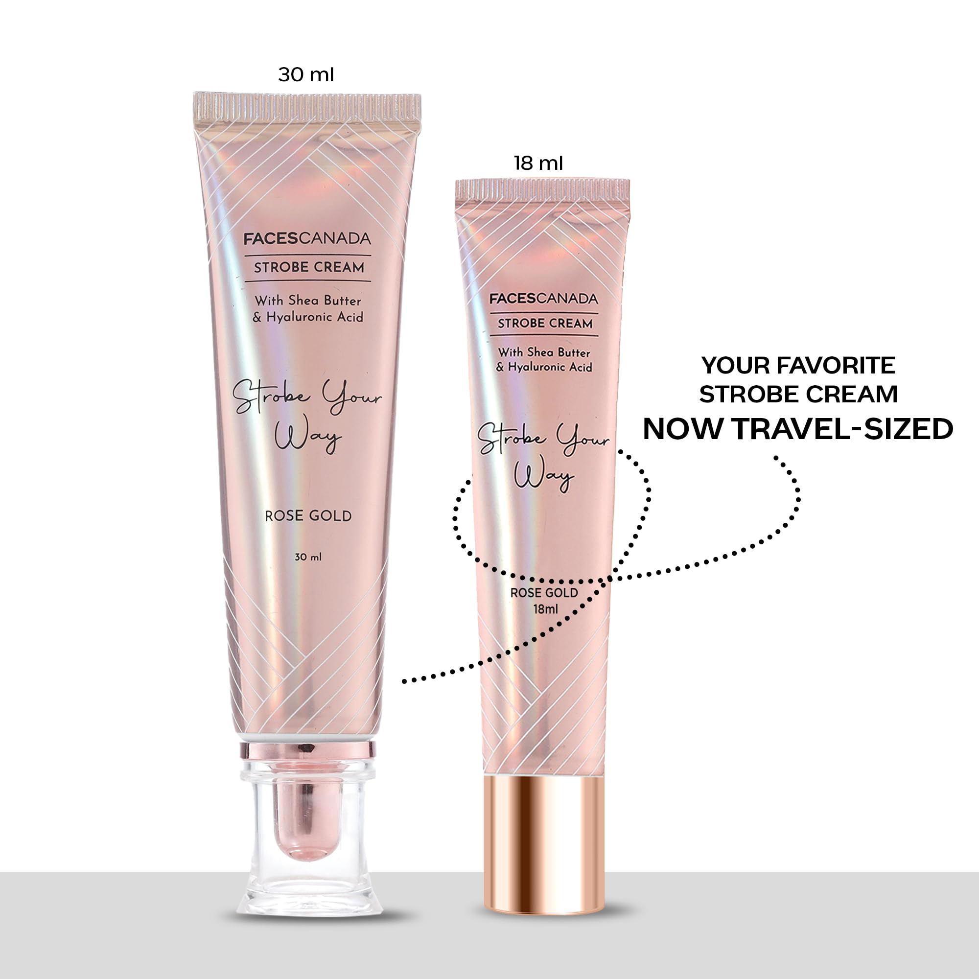 FACESCANADA Strobe Cream for Face Glow, Rose Gold, 0.61 Fl Oz