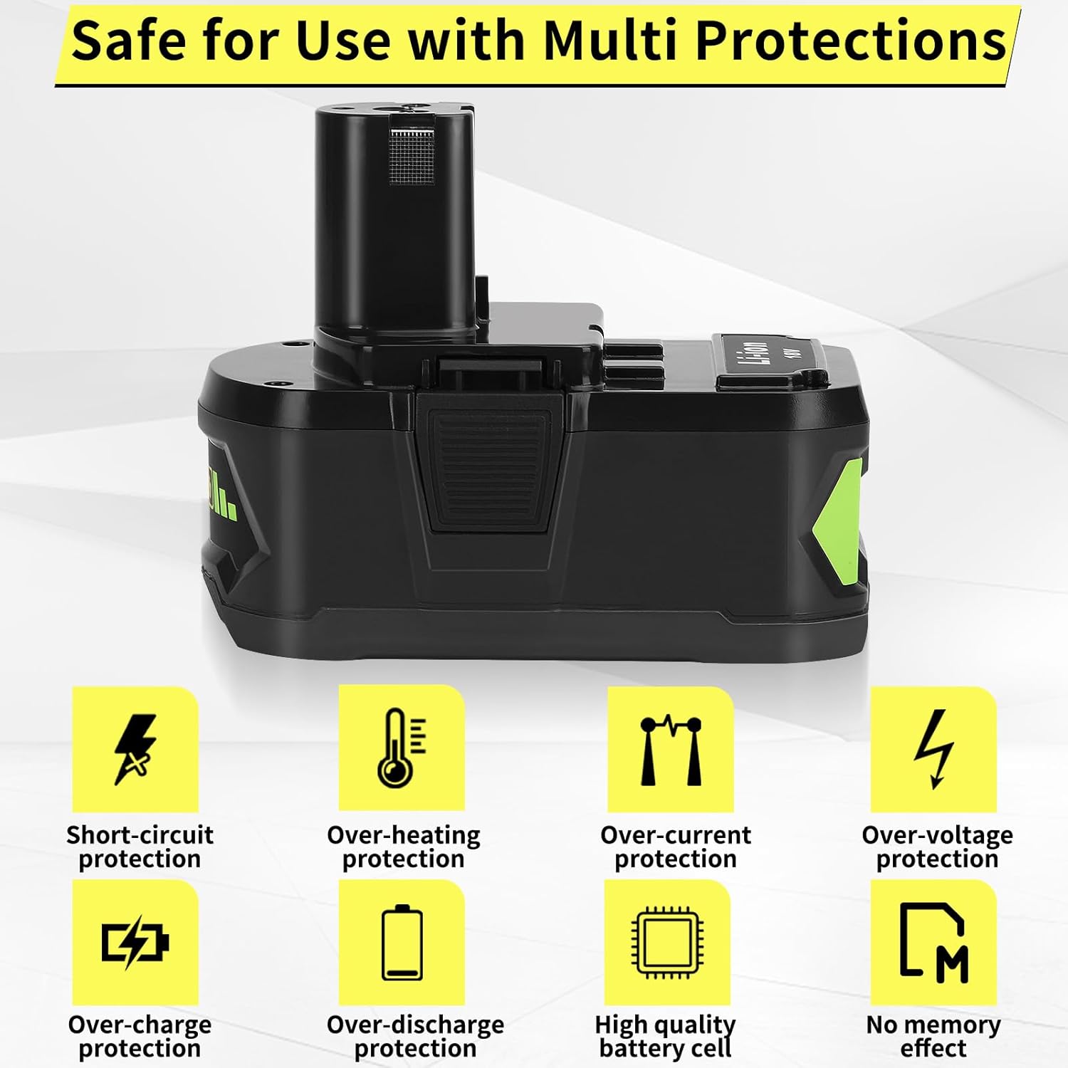 2 Pack 7.0Ah 18V Replacement Battery for Ryobi 18V Battery, Lithium-Ion Battery Compatible with Ryobi ONE+ 18V P108 P102 P103 P104 P105 P107 P109 P190 P122