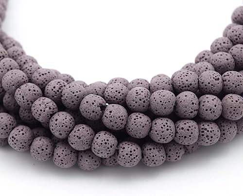 | Cuentas de lava redondas moradas de 0.394 in para la fabricación de joyas, piedra semipreciosa, piedra de dragón, cuentas de piedras preciosas,