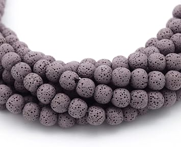 | Purple Round 18mm Lava Beads for Jewelry Making | Semi Precious Stone | Dragon Stone | Gemstone Beads | Natural Beads for Bracelets and Bracelet Making
