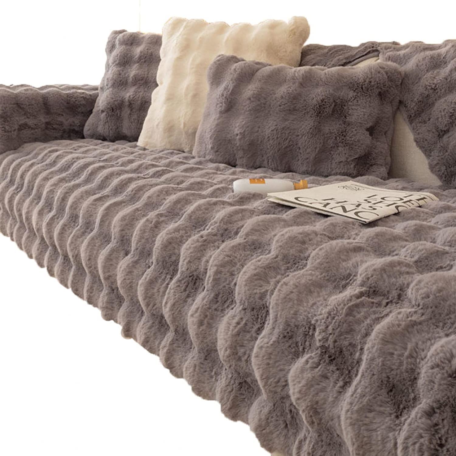 Sofa Slipcover Corner 3/2/1/4 Seater Sofa Cover L Shape Couch Cover Velvet Thick Sofa Protector Anti-Slip Reversible Quilted Corner Slipcovers Washable for Sectional Couch ( Color : Bb , Size : 110x18