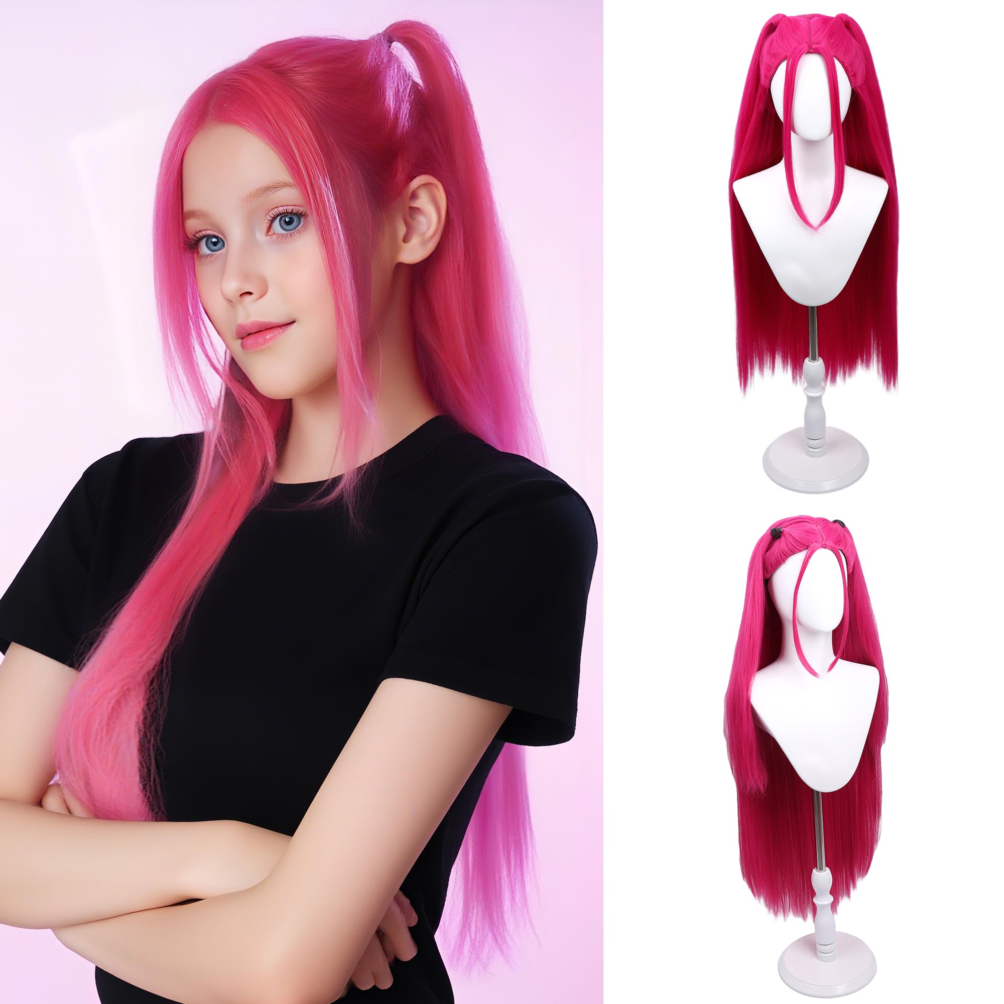?ILLIANA  14” HOT PINK WIG *NWT*?
? SUPER FUN? Amazon.com : BERON 14 Inches Hot Pink Wig Short Curly Rose  main image 3