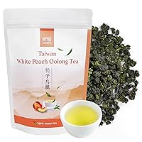 Vista 1 de Xin Qing - Té Oolong de durazno blanco con hojas sueltas de durazno, té de hojas sueltas de melocotón, té Oolong de hojas sueltas té Oolong suelto