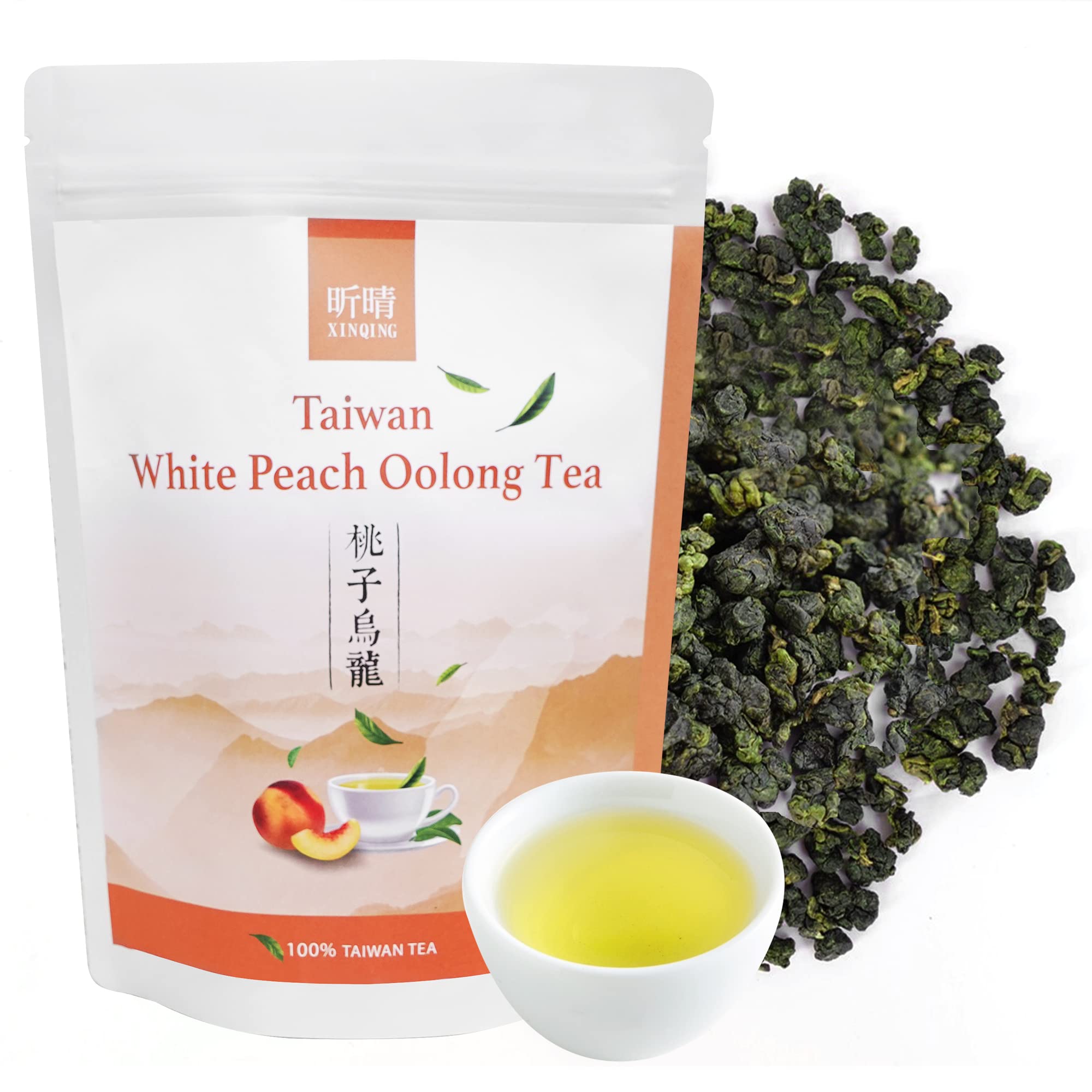 Xin Qing White Peach Oolong Tea Taiwan High Mountain Oolong Tea Taiwan Gaoshan Ulong Tea Taiwanese Tea 200g/7.05oz