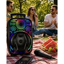 Karaoke Hoparl r RGB LED I kl  USB FM Radyo Destekli Ta nabilir Speaker