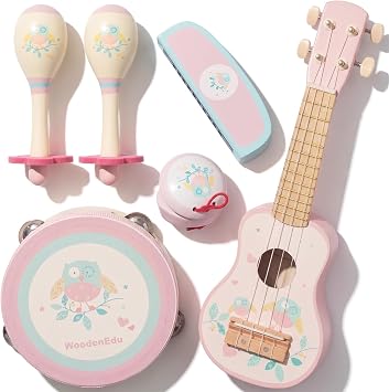 Kids Guitar for Girls,Wooden Musical Instruments Toy for Toddlers