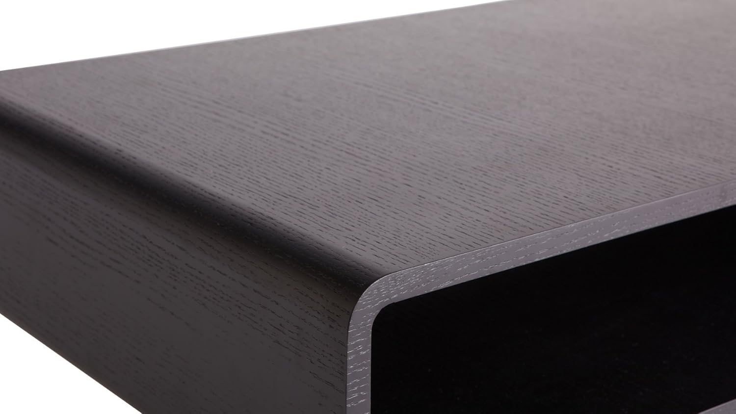 Modern Miles Dark Wood Veneer Coffee Table with Metal Base