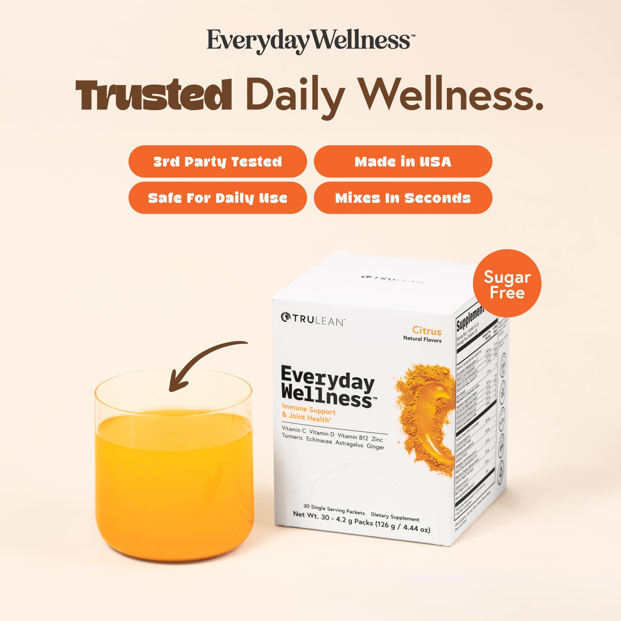 TRULEAN Everyday Wellness Shot Powder Drink Mix, 30 Serving — Amazon image 5