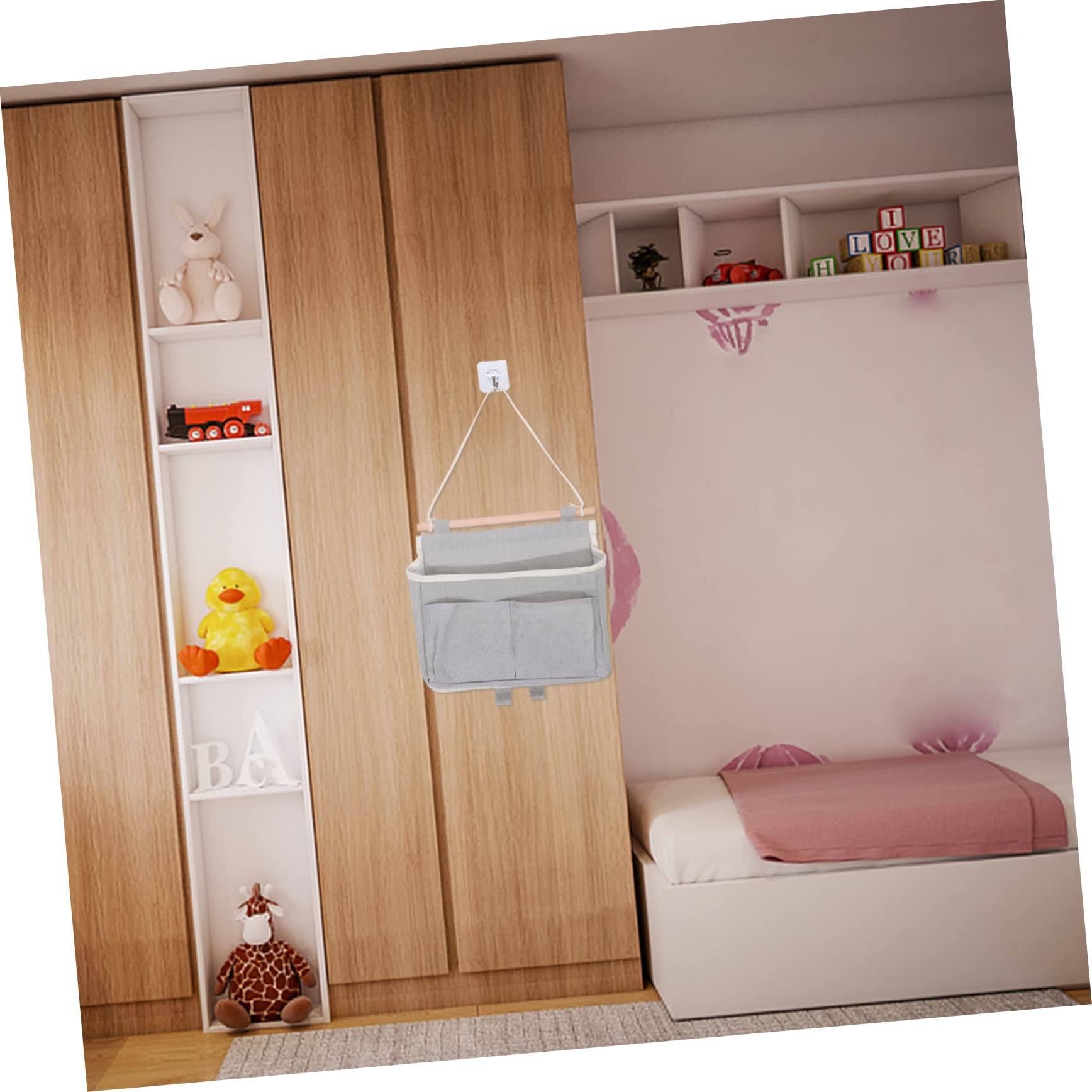 TOPBATHY 4pezzi Borsa Da Appendere Per Casa Organizer Multifunzionale Per Ordine e Stoccaggio Di Oggetti Con Ampio Scomparto e Tasche Frontali Facile Da Pulire e Ripiegabile