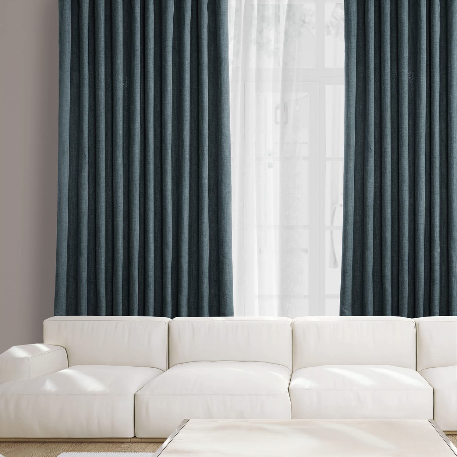 HPD Half Price Drapes Faux Linen Room Darkening Curtains - Image 2