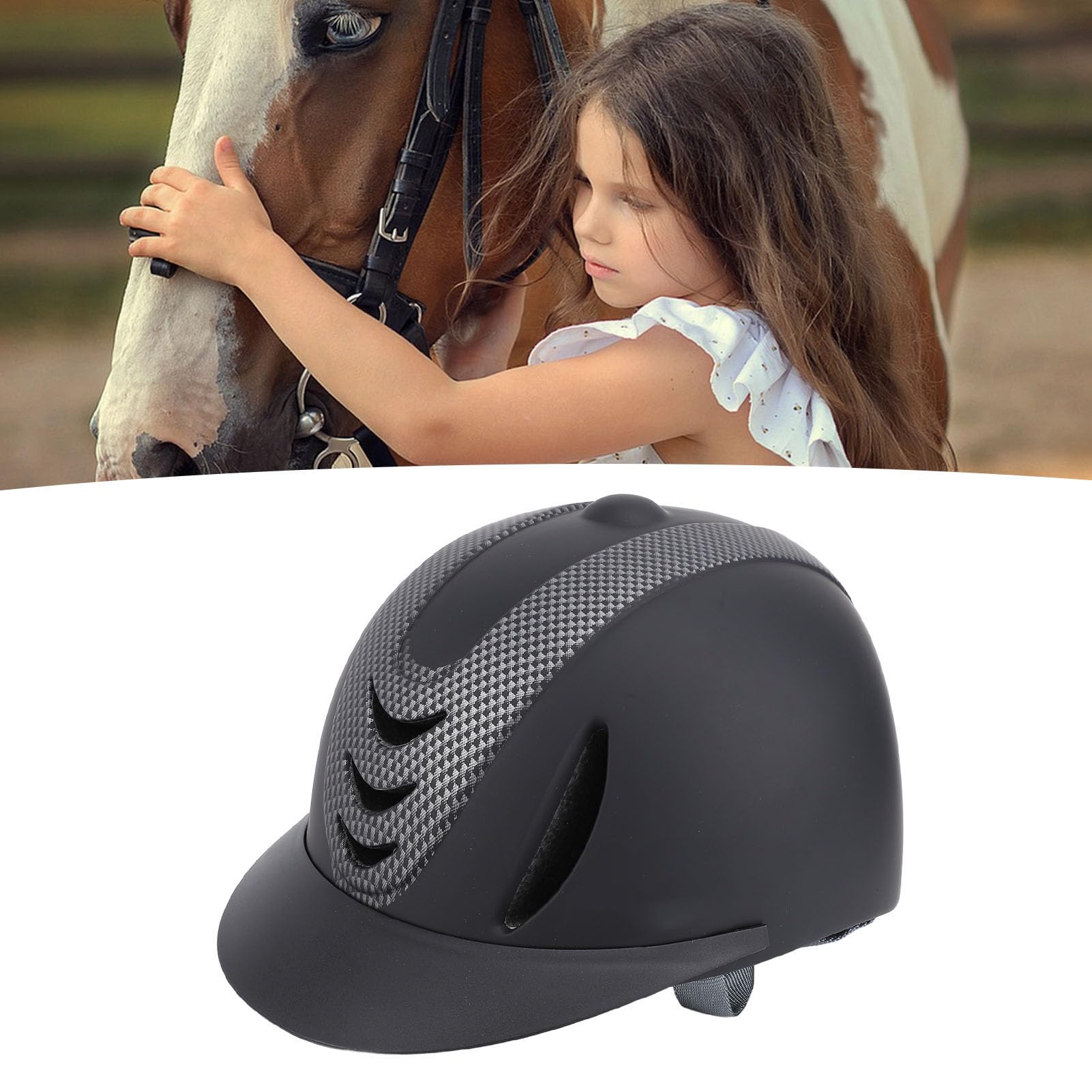 Casco da Equitazione per Bambini, Cappello da Equitazione Leggero e Traspirante di Dimensioni Regolabili con Design Ammortizzante, Ideale per la Sicurezza a Cavallo dei Bambini