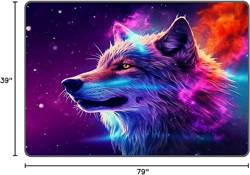 Miniatura 2 de Alfombra de lobo galáctico CERYUEE 3D Alfombras de lobos feroces para dormitorio Sala de estar Sala de juegos Sala de juegos para niños Niños