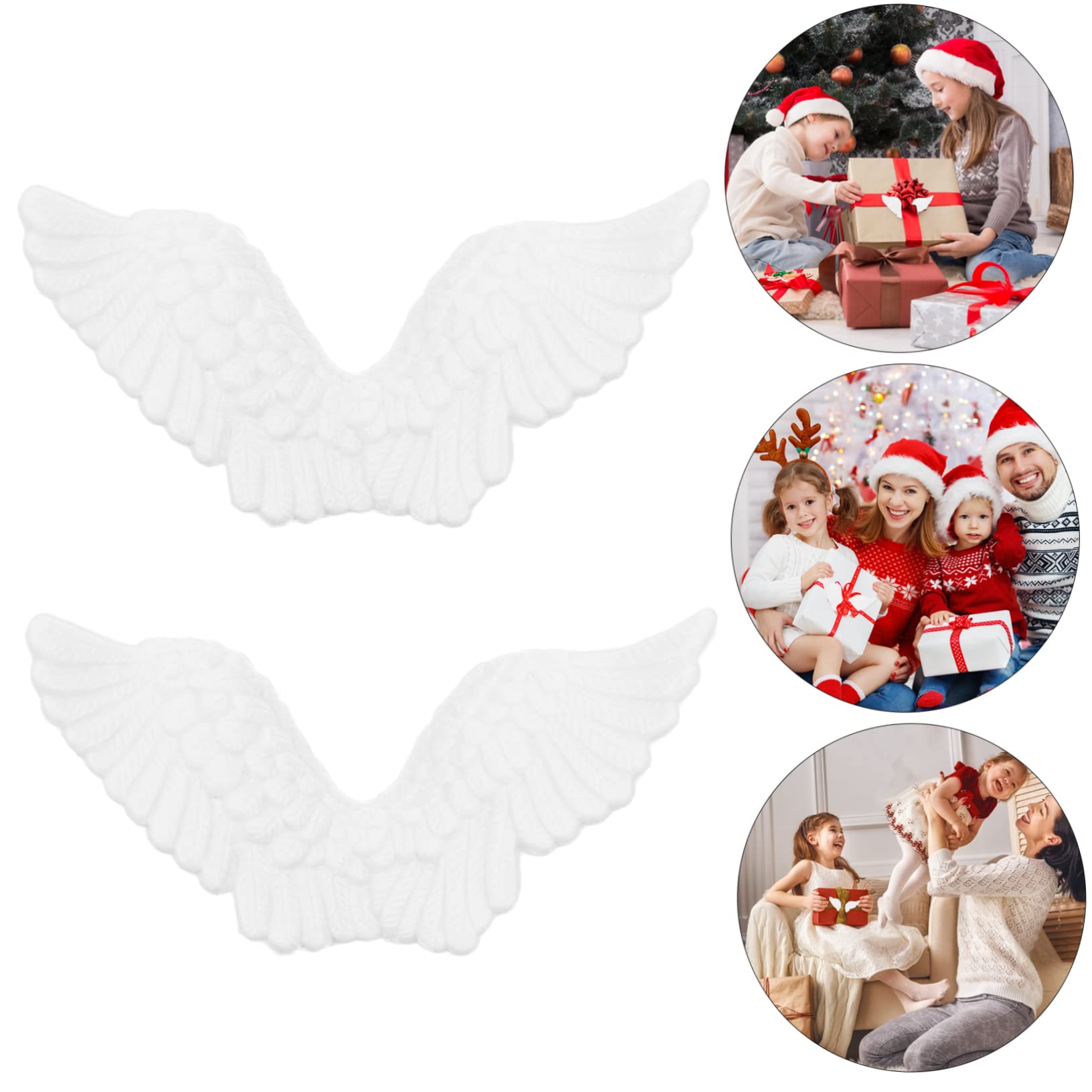 VILLCASE 72piezas Accesorios De De Ángel De Plástico Para Decoración Navideña Ornamentos Para Manualidades y Adornos De Árbol De Navidad