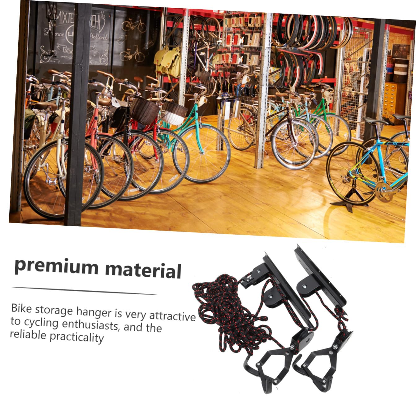 Abaodam Gancho para Colgar Bicicletas de Acero y Abs Diseño Ligero y Estable para Almacenamiento Interior en Garaje o Casa Color Aleatorio