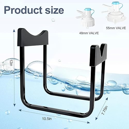 Miniatura 3 de Soporte dispensador de agua, soporte para jarra de agua con 2 grifos, marco de hierro resistente para cubos de 5 galones, alfombrilla