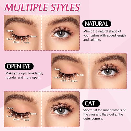 Miniatura 5 de Arison - Extensiones de pestañas en racimo de pestañas, 96 racimos de pestañas, racimo de pestañas individuales en racimo de pestañas individuales