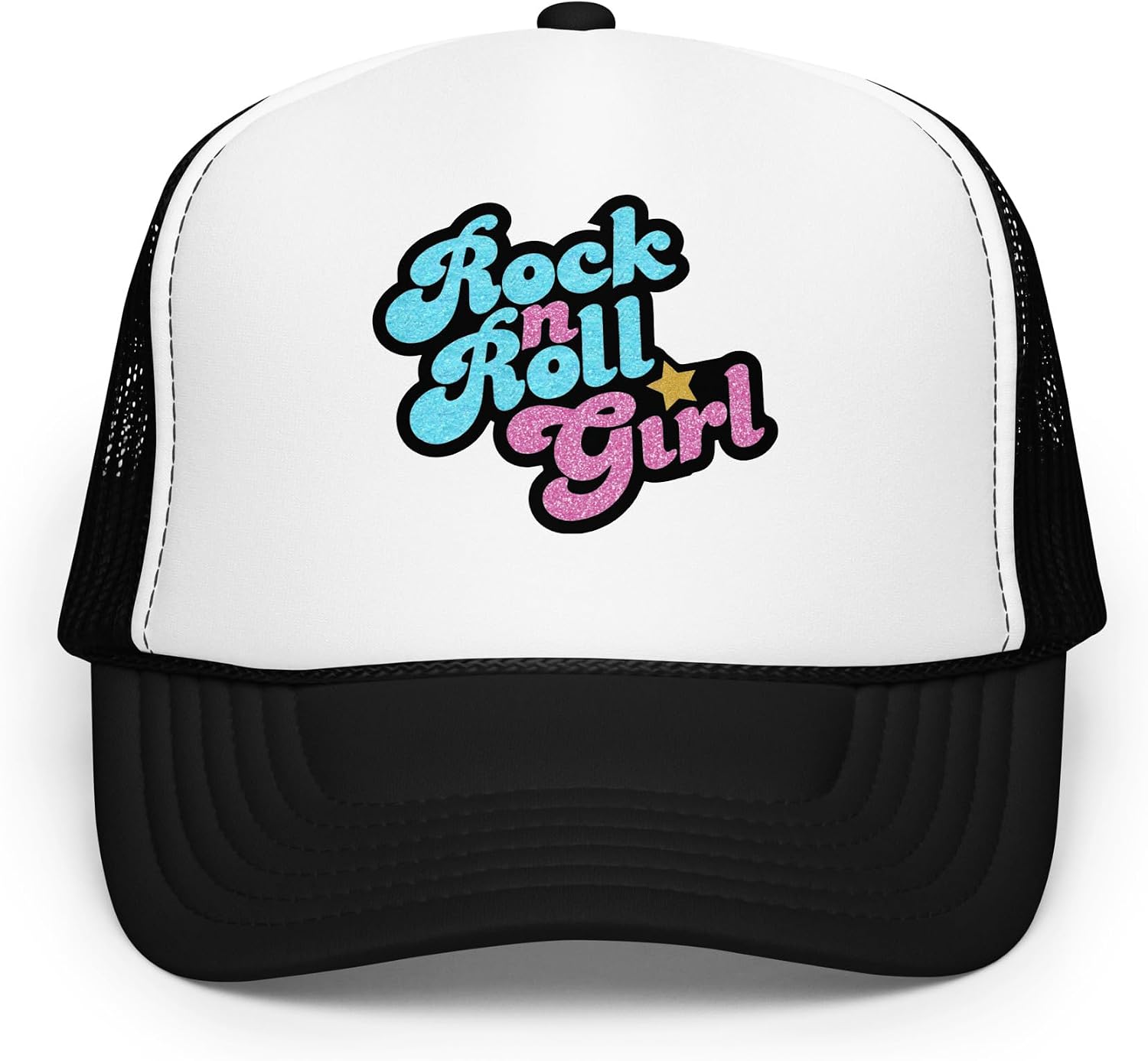 Rock N Roll Girl Music Adjustable Foam Mesh Back Trucker Hat