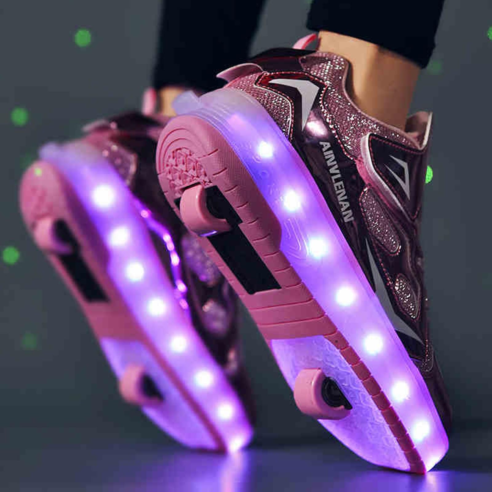 Zapatillas Deportivas con Ruedas para niños,Zapatillas con Ruedas niño,Zapatos con Dos Ruedas,Ruedas Multifuncionales,Carga USB,2 en 1,LED Light-UP,para Regalos creativos de Vacaciones