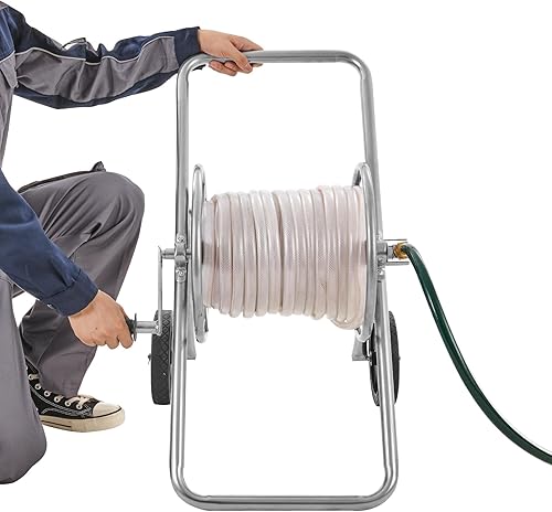 Miniatura 12 de VEVOR Carro de carrete de manguera, soporta hasta 175 pies de manguera de 58 pulgadas (manguera no incluida), carrito de manguera de agua de jardín,