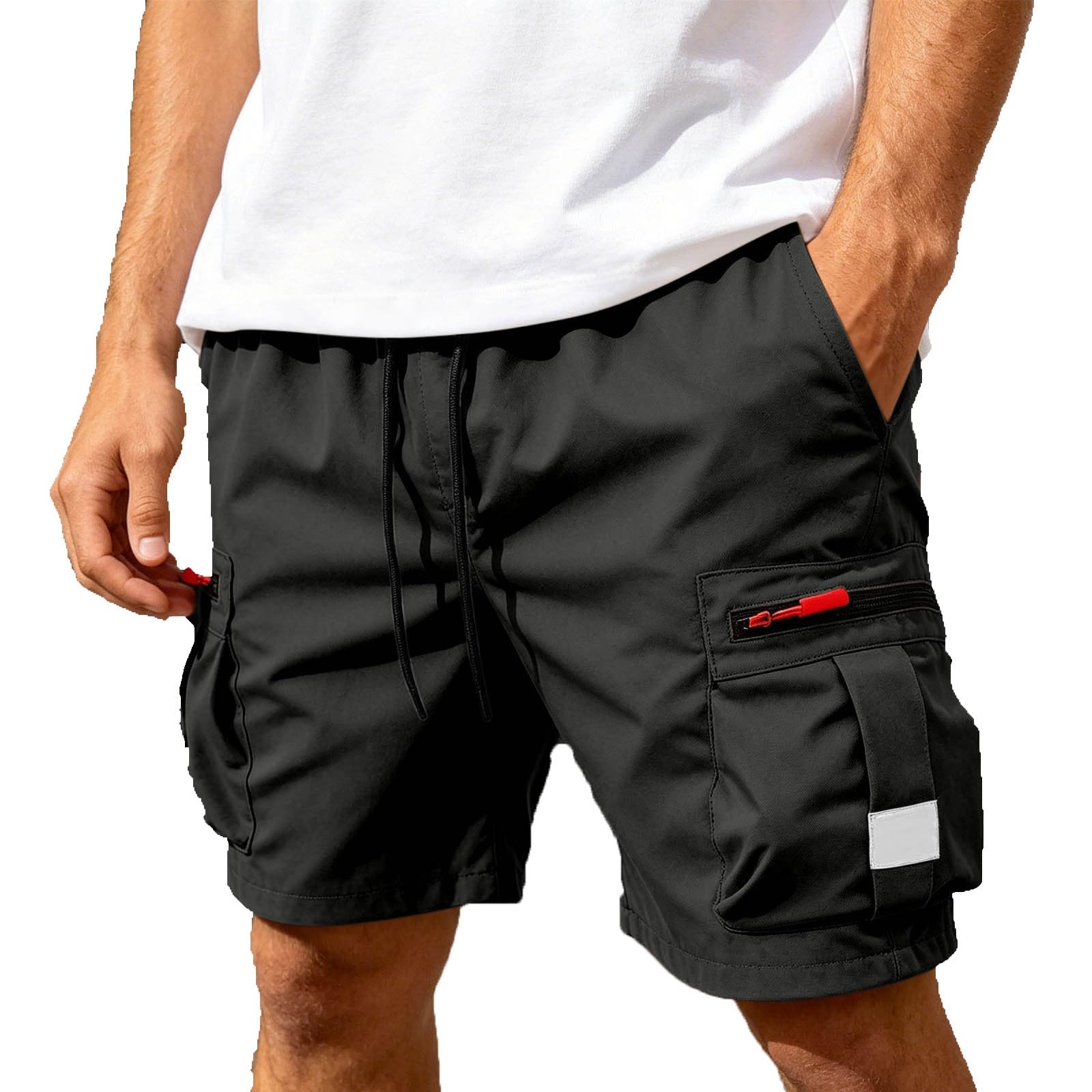 Generico Bermuda Cargo Uomo Estivi - Pantaloncini Corti da Lavoro con Tasche Laterali Pantaloncino Sportivi Shorts Cotone Pantaloni Leggeri per Trekking E Corsa S-3XL