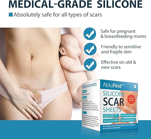 Miniatura 3 de Cinta de silicona para cicatrices (rollo de 1.6 x 60 pulgadas, rollo de 4.9 ft), hojas de cicatriz de silicona médica, tiras, cicatrices, hojas