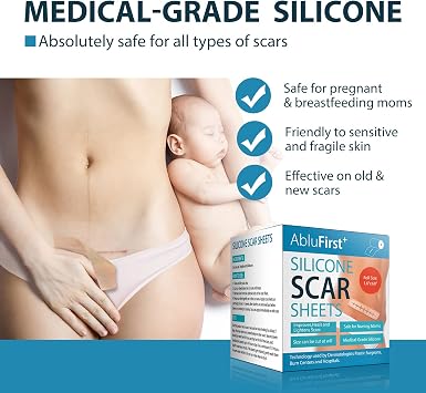 Silicone Scar Tape(1.6 60 Roll-1.5M), Medical Silicone Scar Sheets, Strips, Scars Away, Effective Professional Scar Removal Sheets for Keloids, Tummy Tuck, C-Section, Acne, Burn et