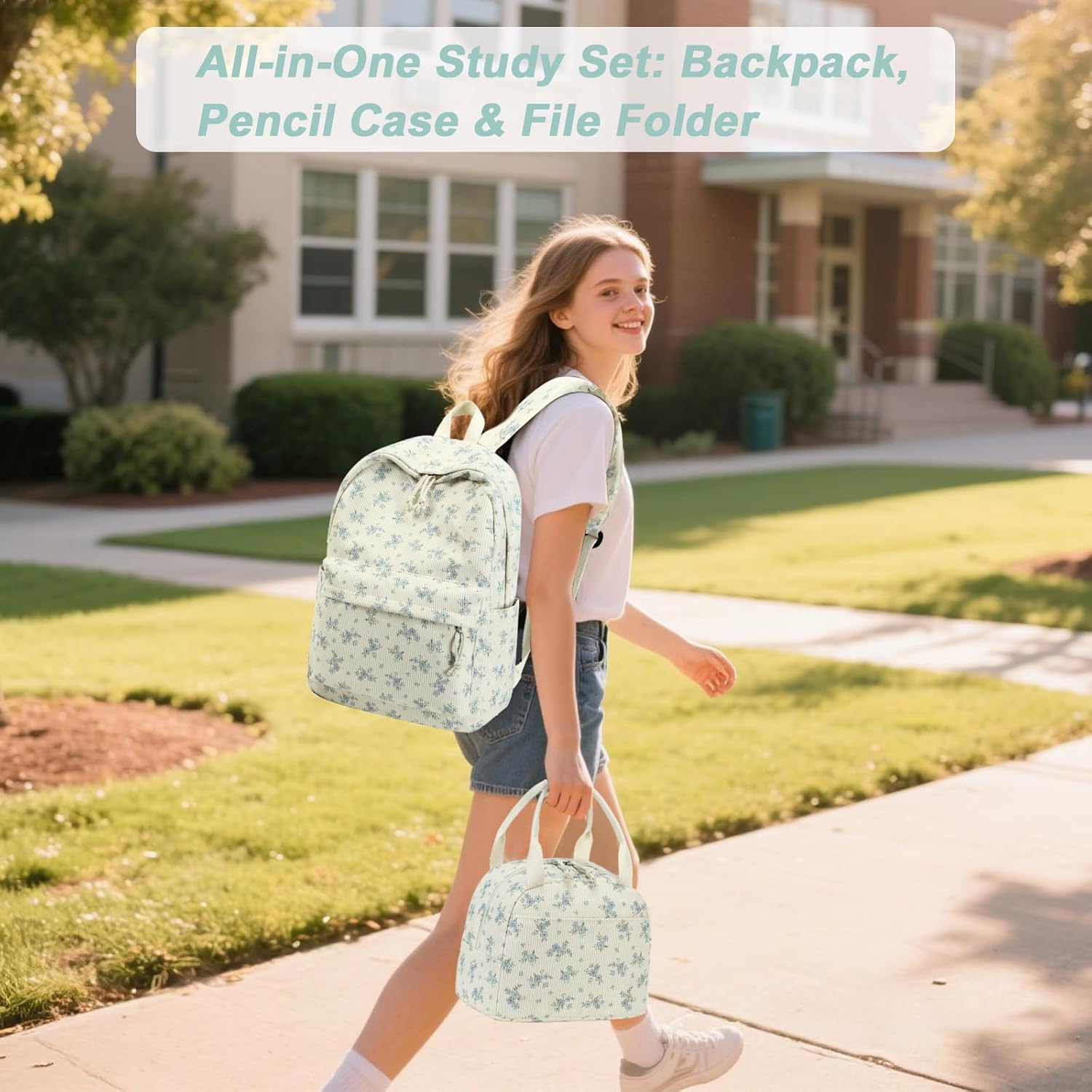 BTOOP School Backpacks for Teen Girls Bookbags Lightweight Kids Backpack School Bags Set with Lunch Box Pencil Case - Image 5