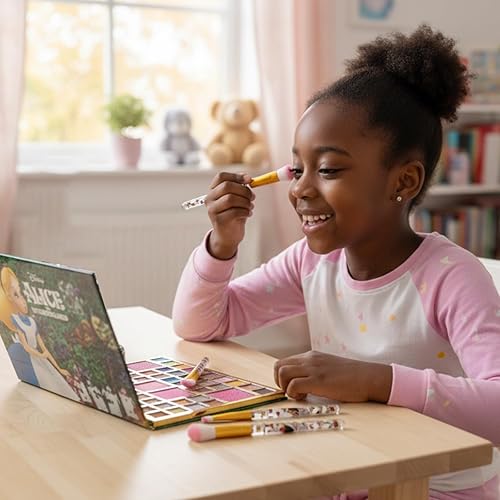 Miniatura 5 de Disney Alicia en el País de las Maravillas Juego de 8 brochas de maquillaje para sombra de ojos, iluminador, rubor, pelo suave, kit de maquillaje
