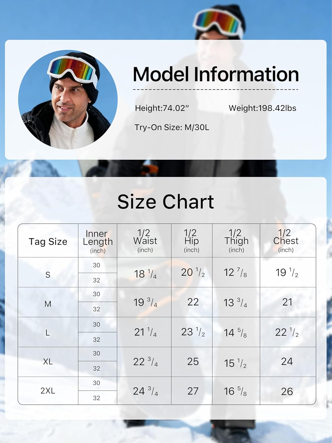 FREE SOLDIER Men's Ski Bibs Snow Insulated Waterproof Winter Overalls Ripstop Snowboarding Pants - Image 9