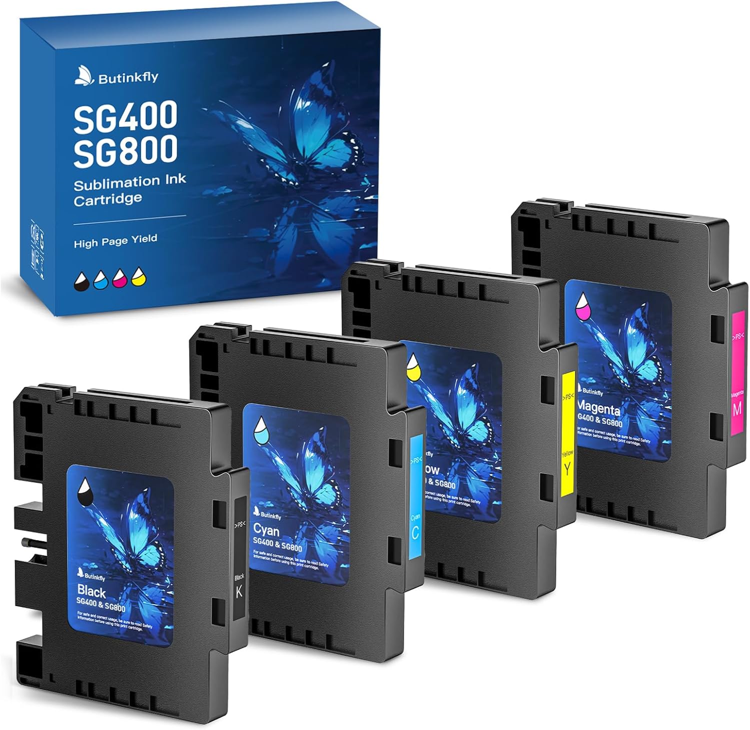 2026 3.09 Sublimation Ink Cartridge Compatible with Sawgrass SG400 SG800 Printer All Versions | No Grid Lines Guaranteed | Long-Lasting | High-Performance & High-Viscosity Gel Ink(4 PK, B/C/M/Y)
