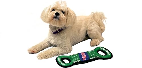 Miniatura 4 de Pets First Juguete para perros de campo de fútbol de la NCAA con chirriador. OLE Miss Rebels - para tirar, lanzar y buscar - Juguete de PET