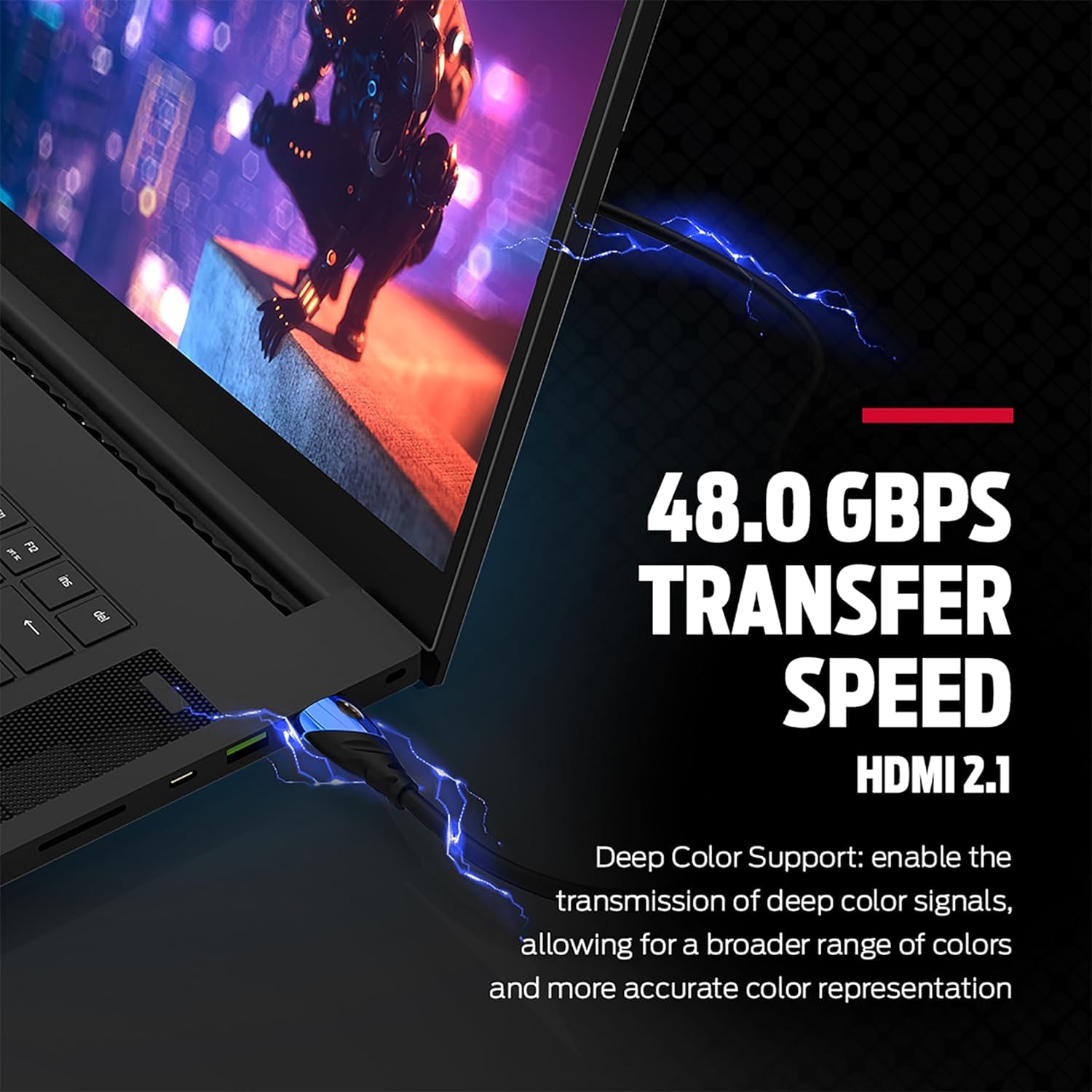 Monster Cable HDMI 8K — X Box Series X y PlayStation 5 HDMI Cable con contactos de oro de 24 K y agarre en V, velocidad de 48 Gbps, frecuencia de actualización de 60/120 Hz, HDR dinámico y eARC para