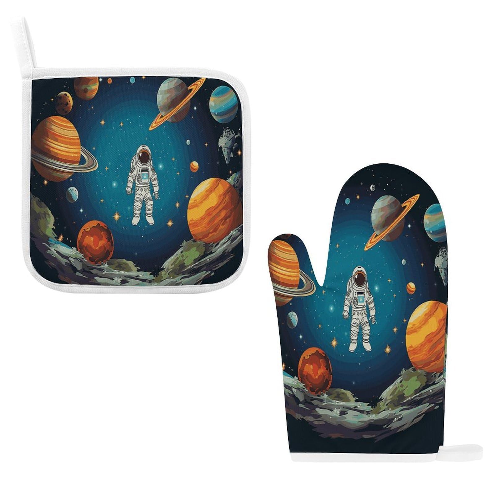 Fodpand Style Outer Space Rocket Astronaut Oven Mitts And Pot Holders Sets
