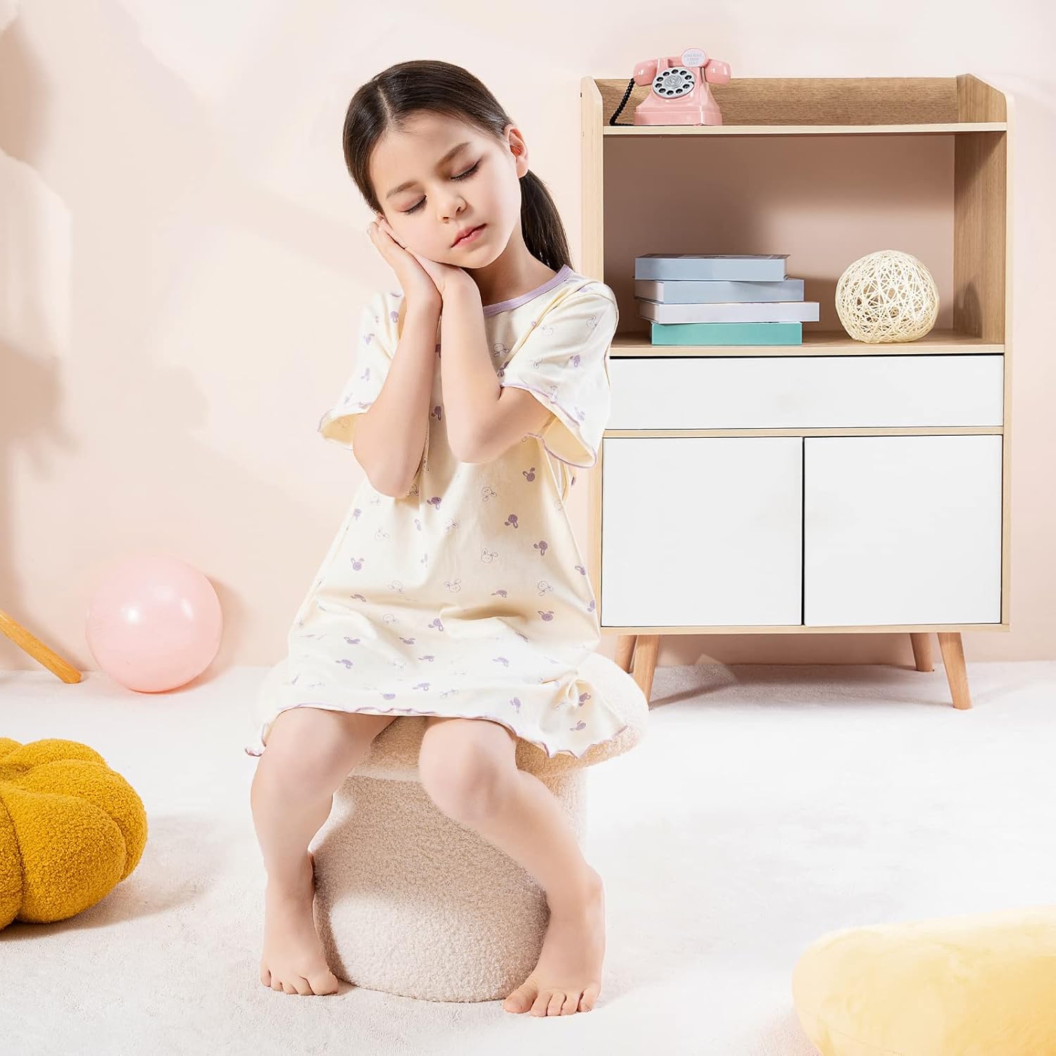 BANGSAUR Girls' Dress, Cotton Soft Sleepshirts,3-10 Years - Image 4