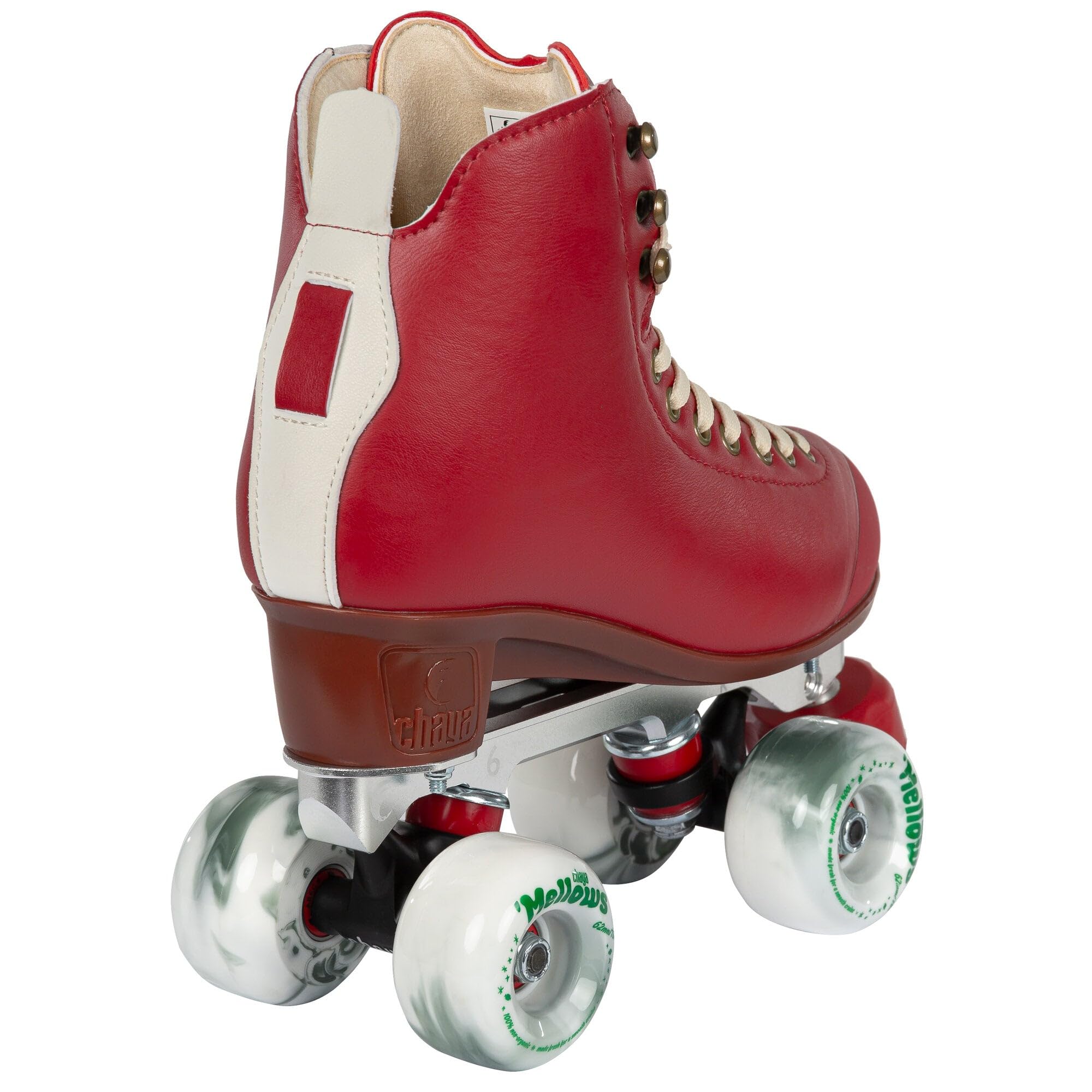 Chaya Rollschuhe Melrose Premium Berry Red - Roller Skates für Damen und Herren im Retro-Look für Roller-Disco - Roll-Schuhe in Rot